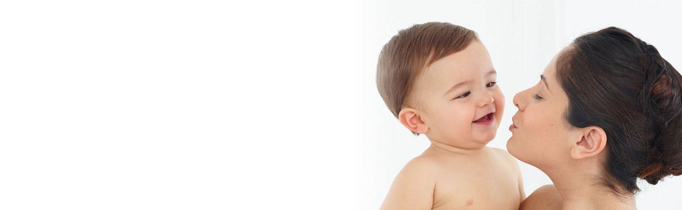 baby and mum looking at each other